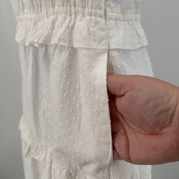 J.Crew Tank Dress W/White SZ OP Sleeveless Midi WMNS Ruffled Scoop Neck Layered - Picture 3 of 11